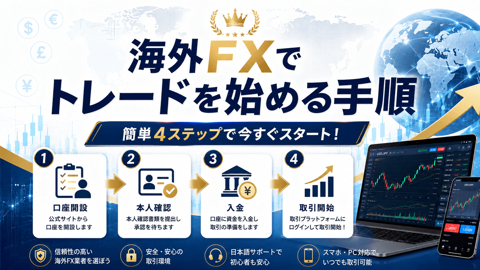 海外FXでトレードを始める手順